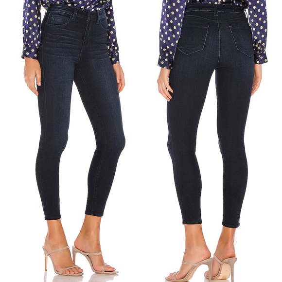 L’Agence Margot High Rise Skinny Dark Wash Cropped Orlando 28 - Picture 1 of 14
